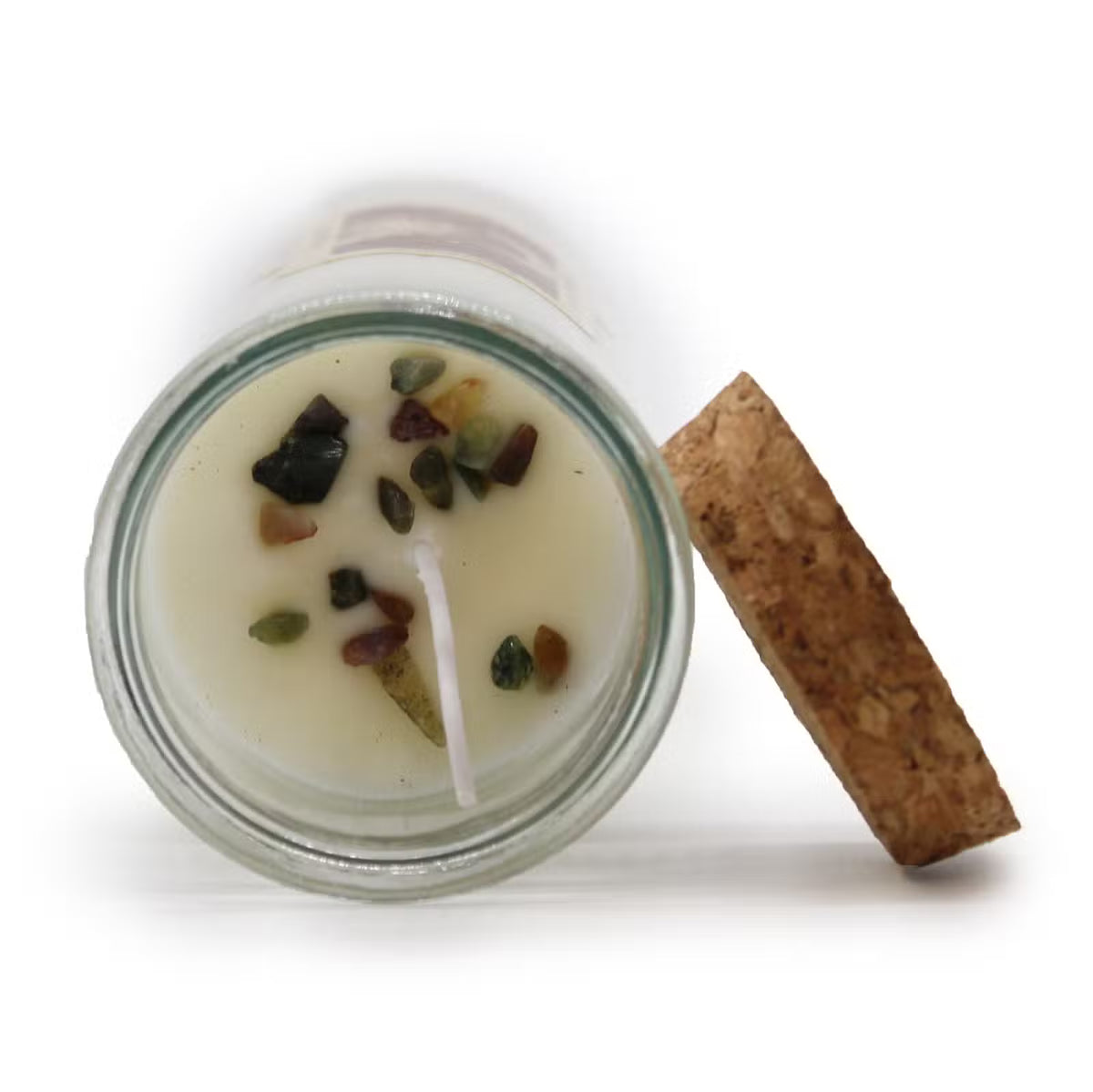 FRIENDSHIP Magic Spell Candle with Moss Agate Gemstones & Velvet Moon Fragrance