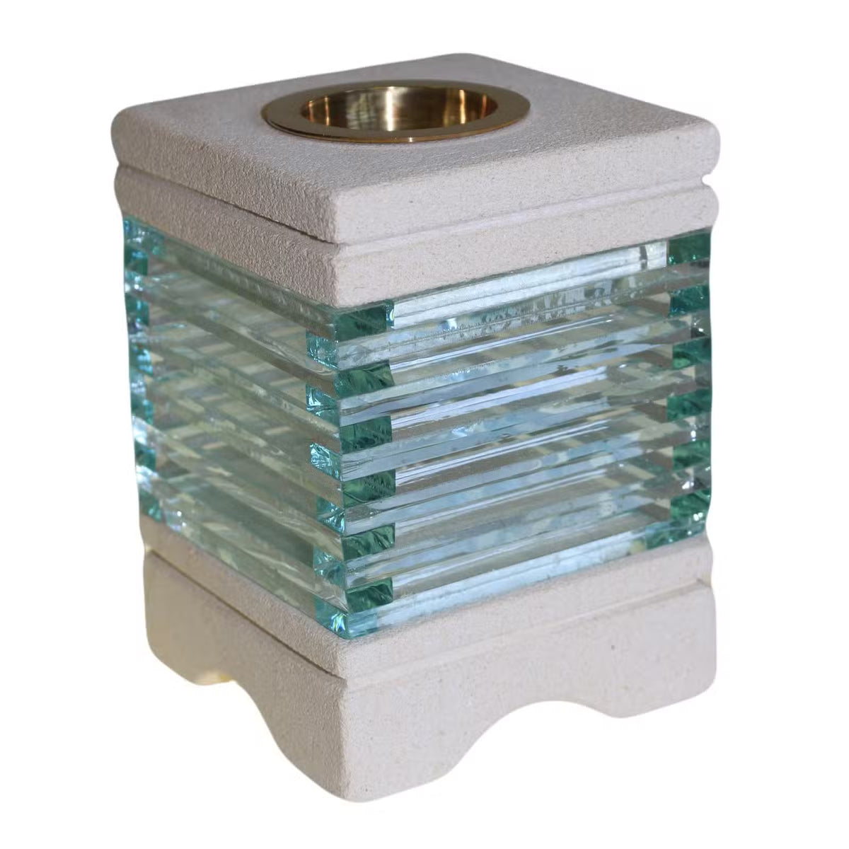 Stone Oil Burner 8 x 8 x 11cm - Glass Square
