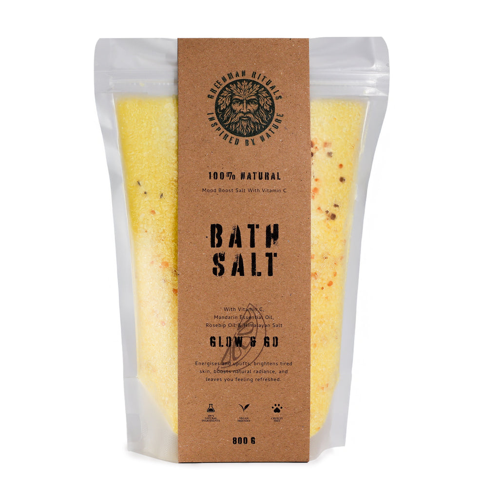 Aromatherapy Epsom Bath Salts with Mandarin Essential Oil, Vitamin C & Rosehip Oil 800g