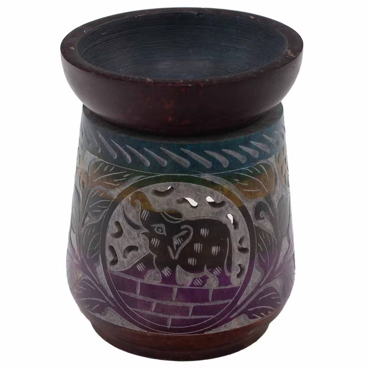 Large Soapstone Elephant Oil Burner 13 x 10cm