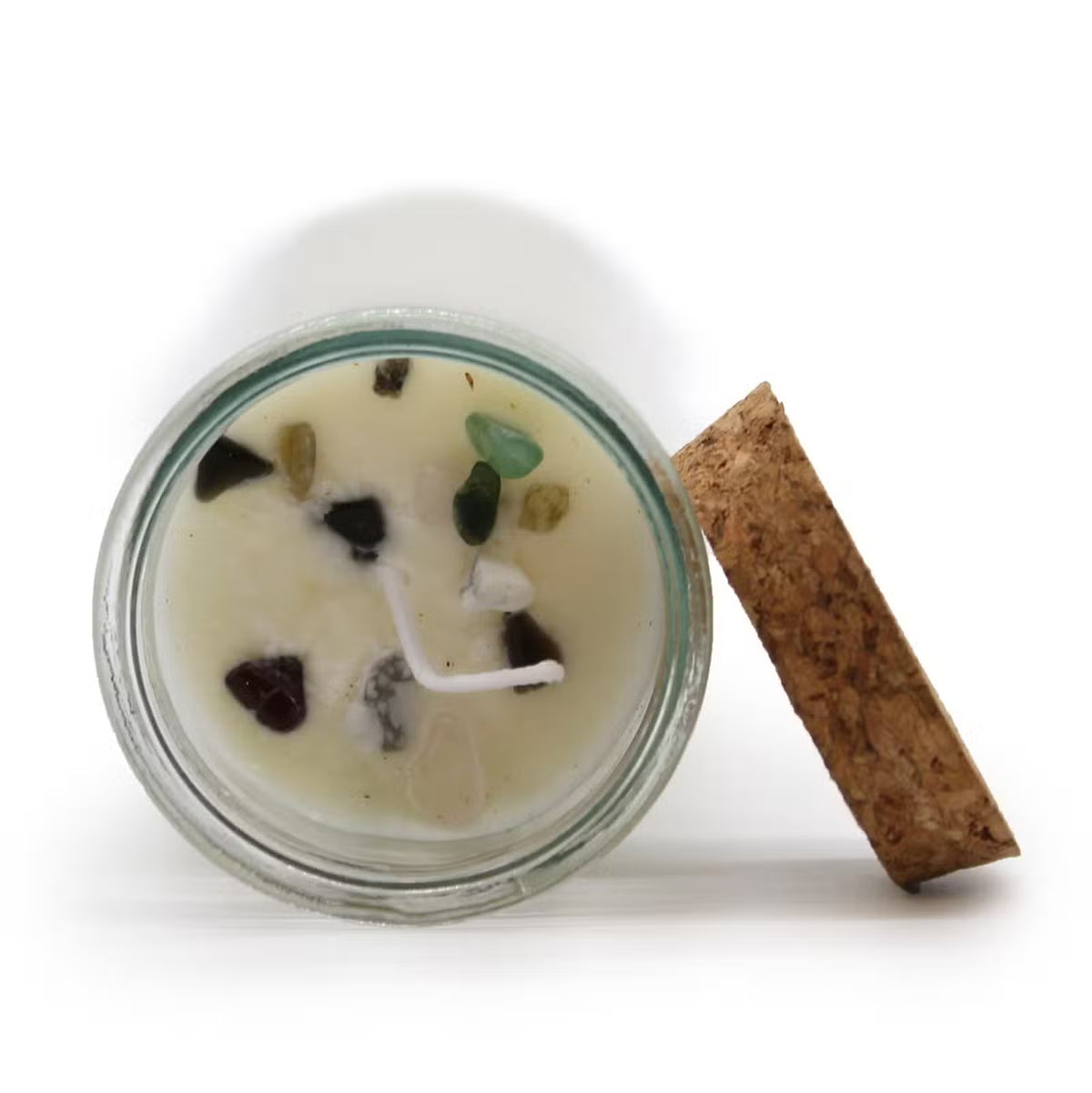 SEDUCTION Magic Spell Candle with Mixed Gemstones & Patchouli
