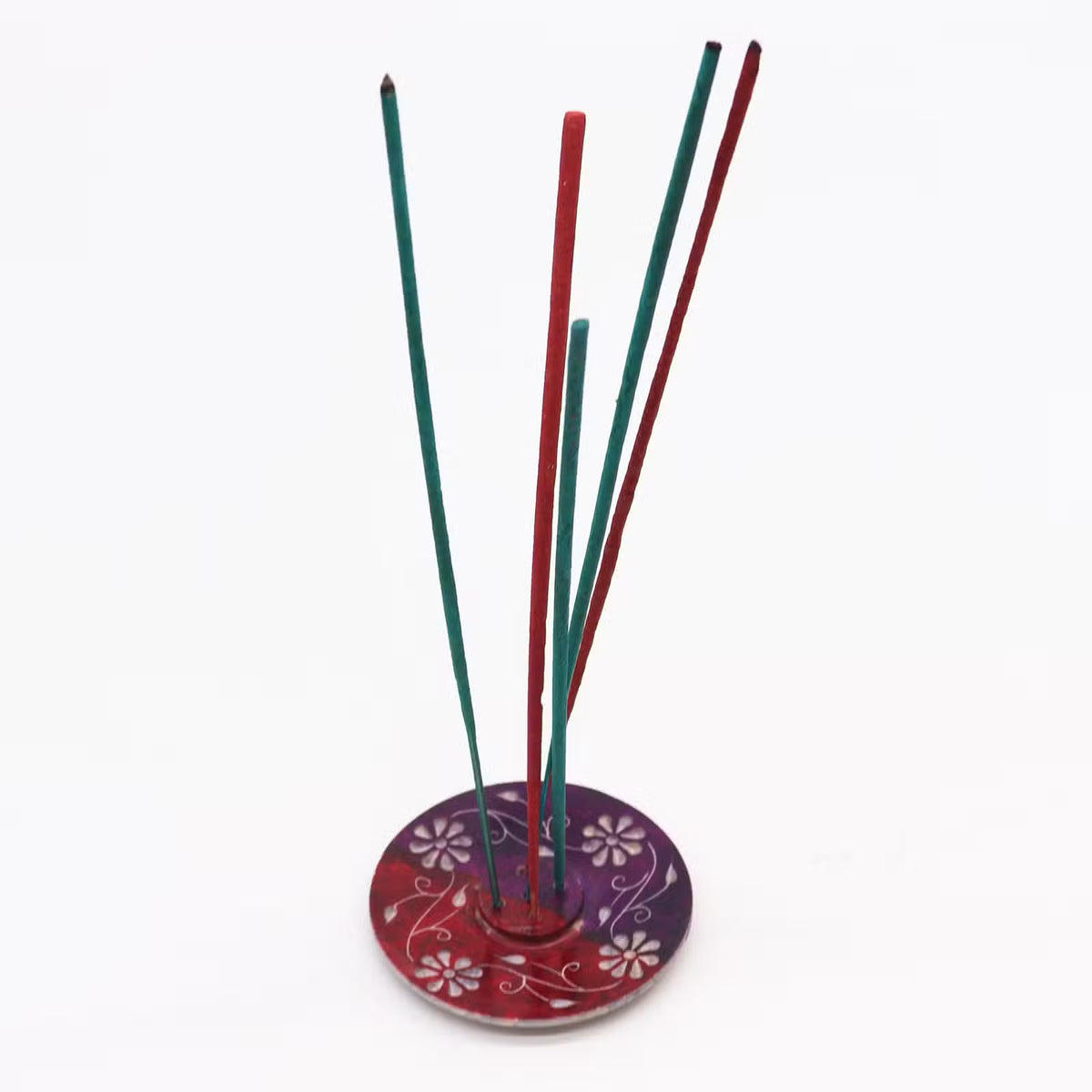 Soapstone Disc Incense Holder - Floral