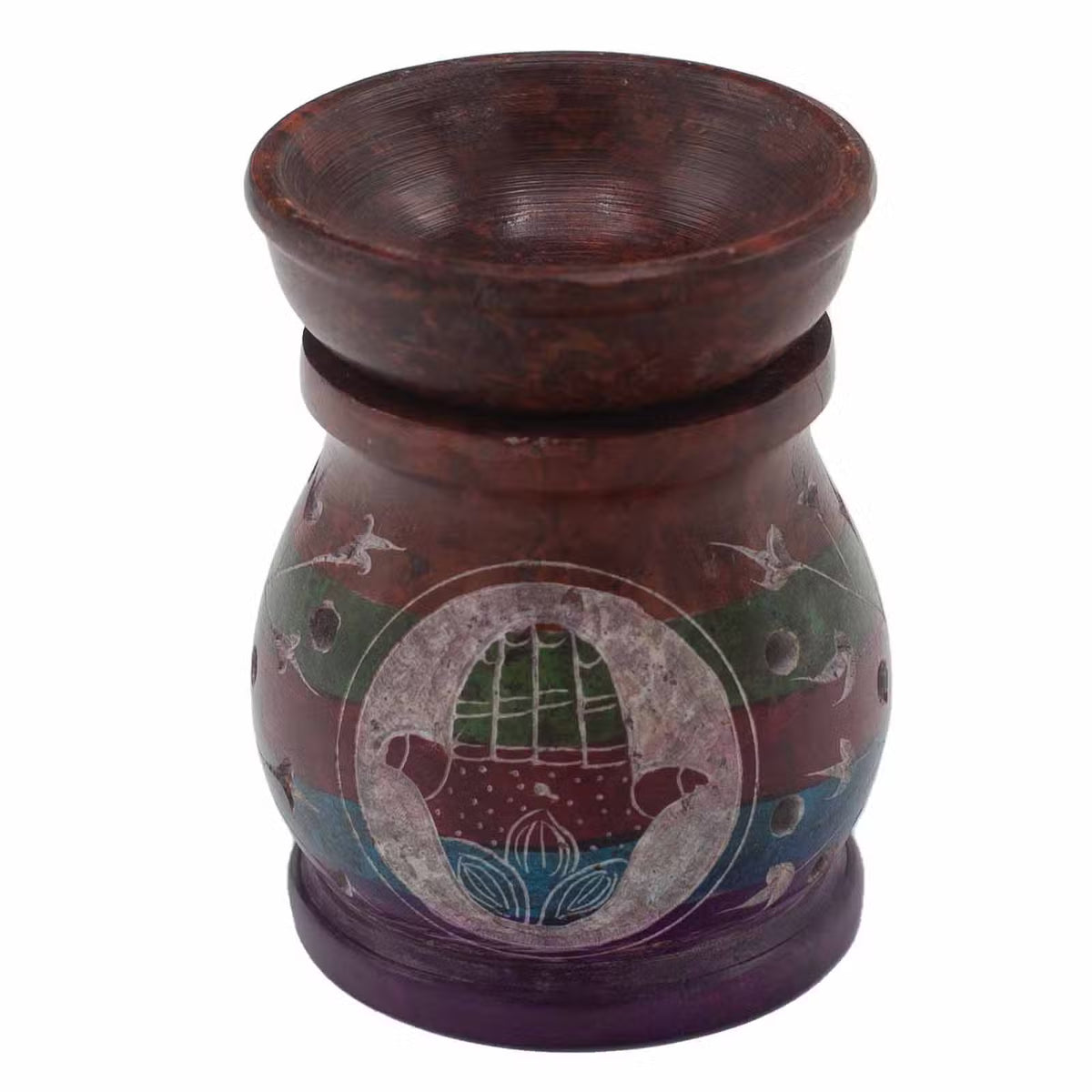 Soapstone Hamsa Oil Burner 10cm -  Five Colours