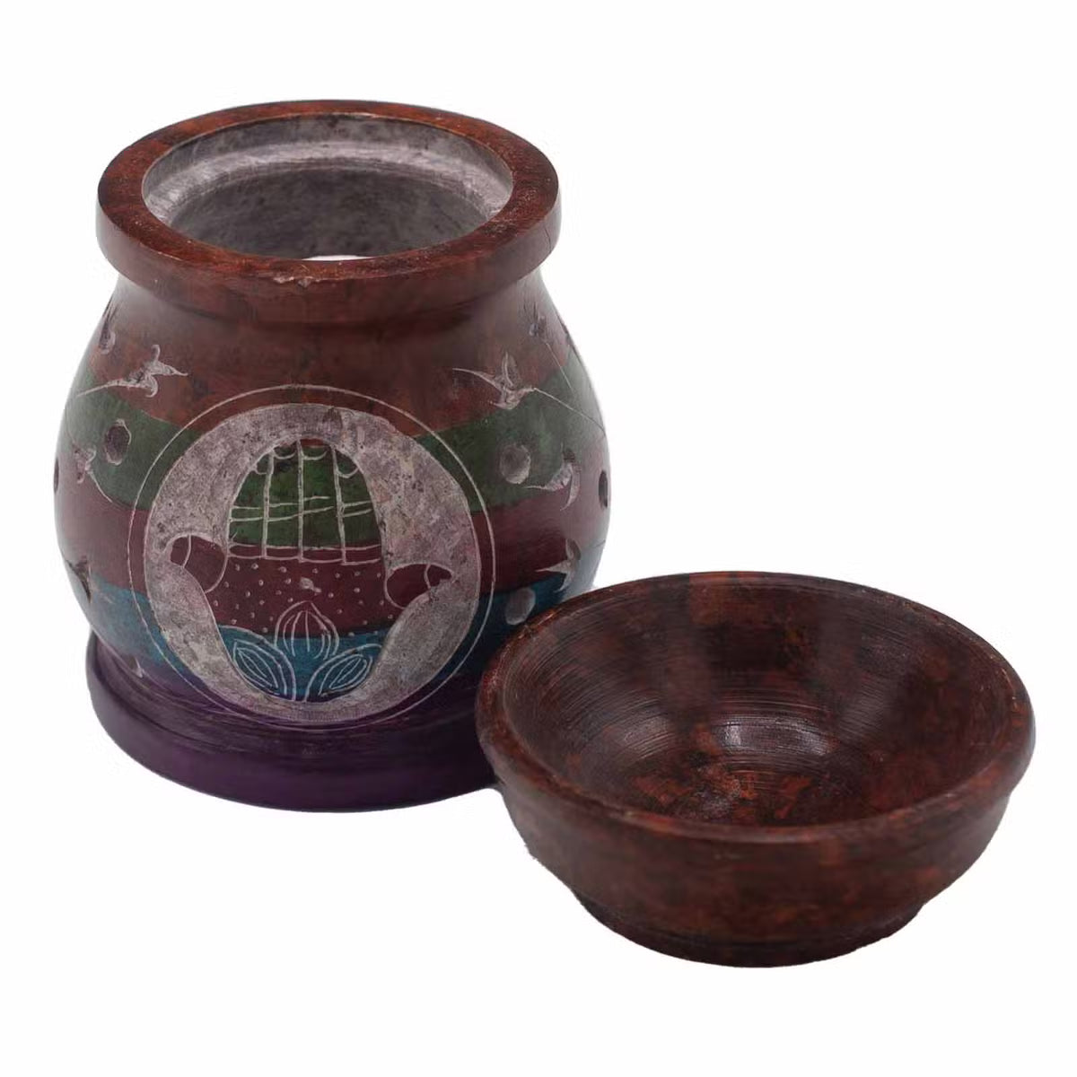 Soapstone Hamsa Oil Burner 10cm -  Five Colours
