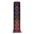 Soapstone Square Tower Incense Holder 25 x 8cm - 7 Chakras