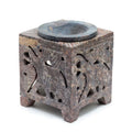 Square Soapstone Elephant Oil Burner 10 x 7.5cm