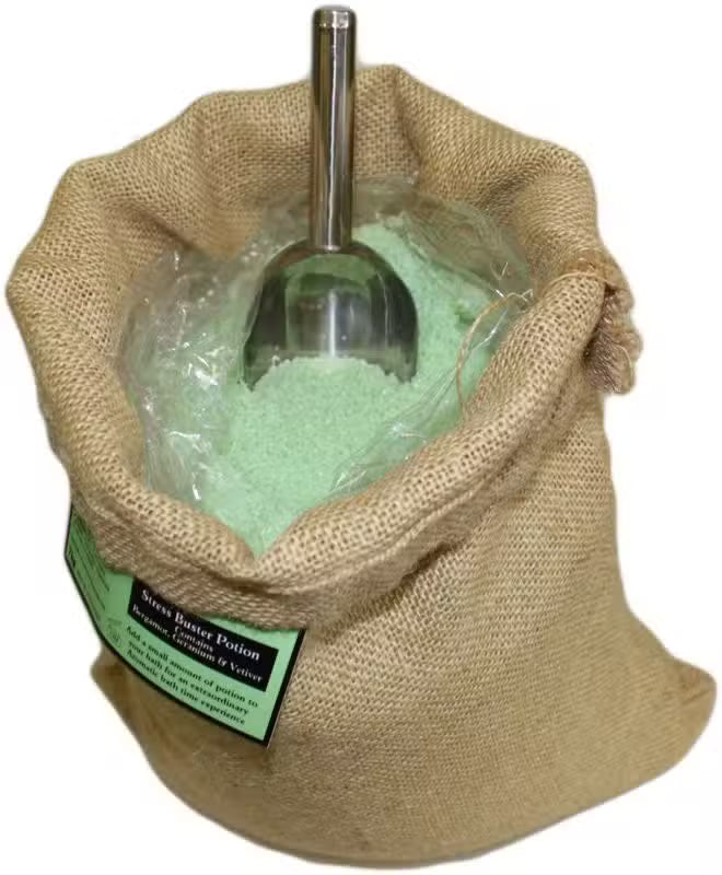 Bergamot, Geranium & Vetiver 'STRESS BUSTER' Bath Potion 7kg Hessian Sack