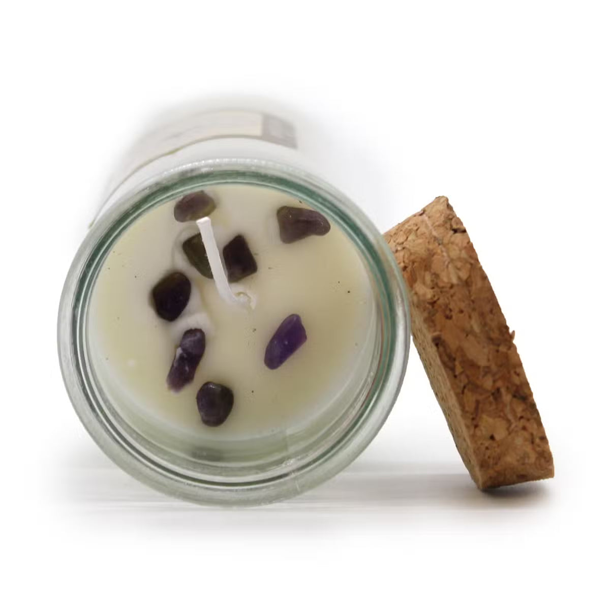 SUCCESS Magic Spell Candle with Amethyst Gemstones & Lavender Fragrance