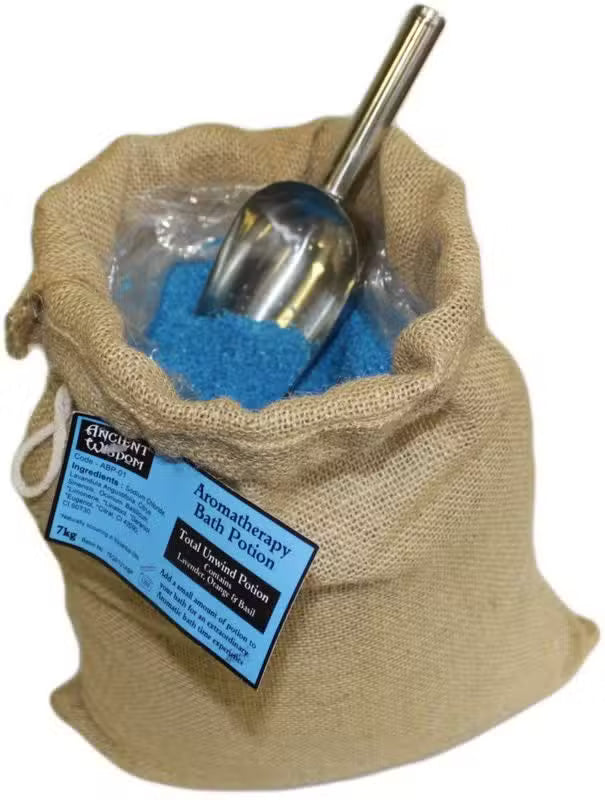 Lavender, Orange & Basil 'TOTAL UNWIND' Bath Potion 7kg Hessian Sack