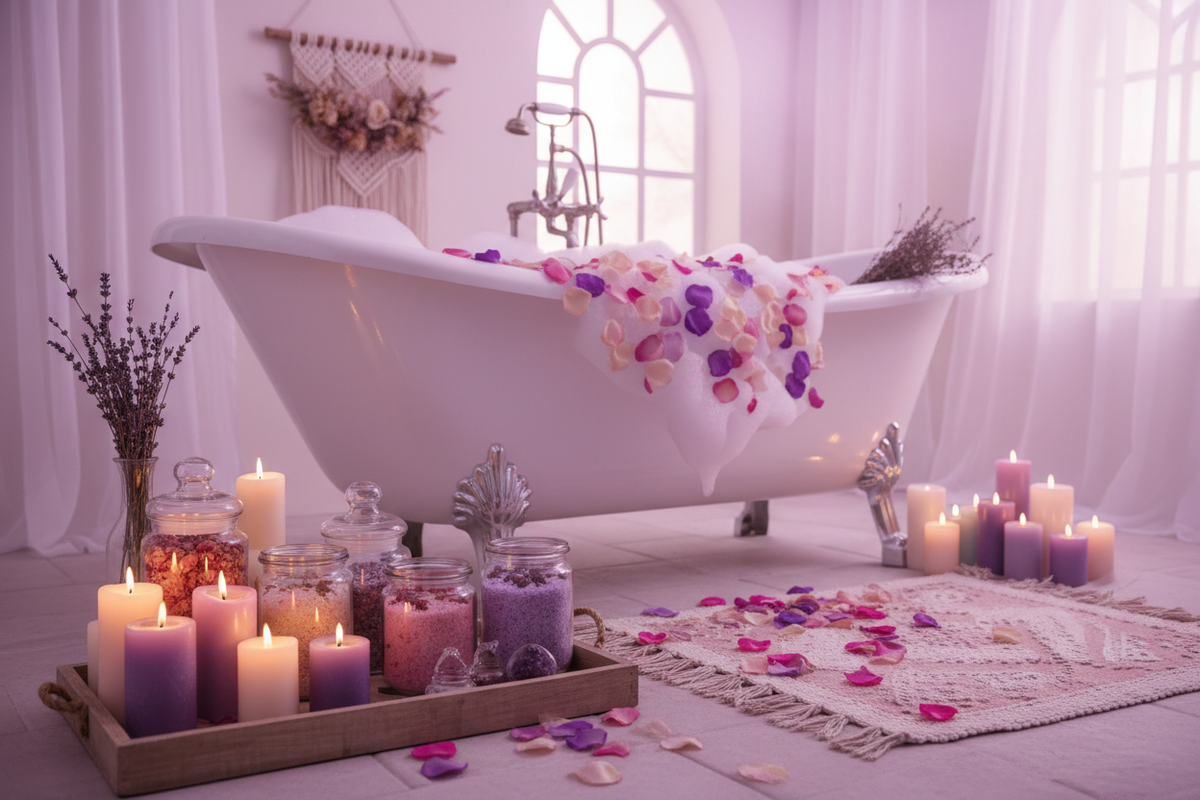 Pink and purple spa hero image